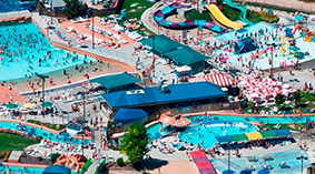 Wide aerial photo of Roaring Springs